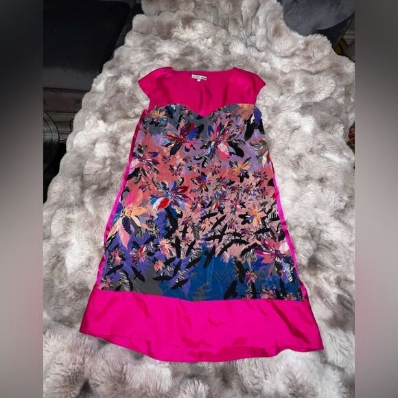 NICOLA DE MAIN Sleeveless Floral Shift Dress Cocktail Wedding Size 8 - Picture 4 of 12